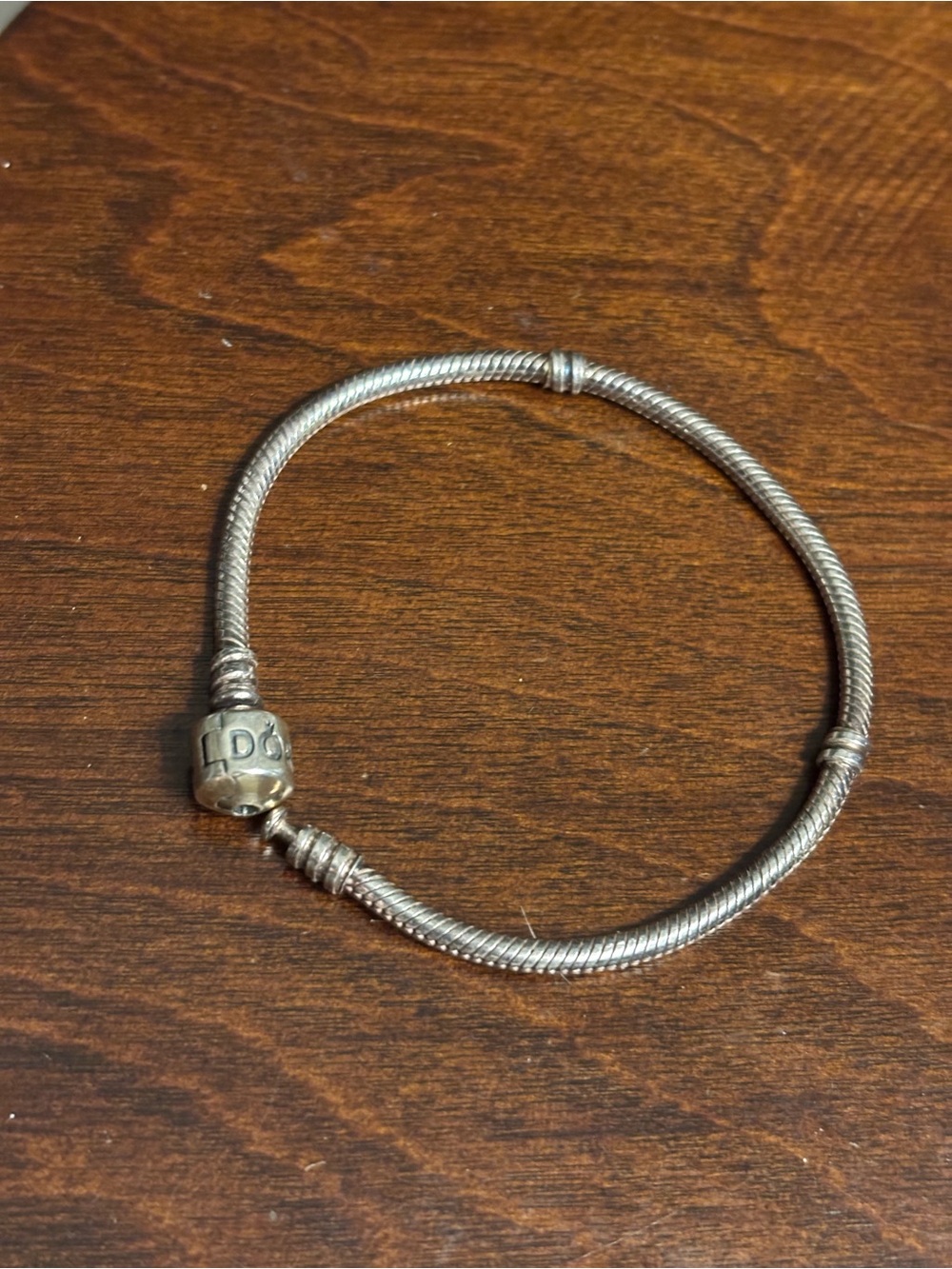 Pandora Sterling Silver Snake Chain Charm Bracelet 7.5inch EUC - Picture 2 of 8